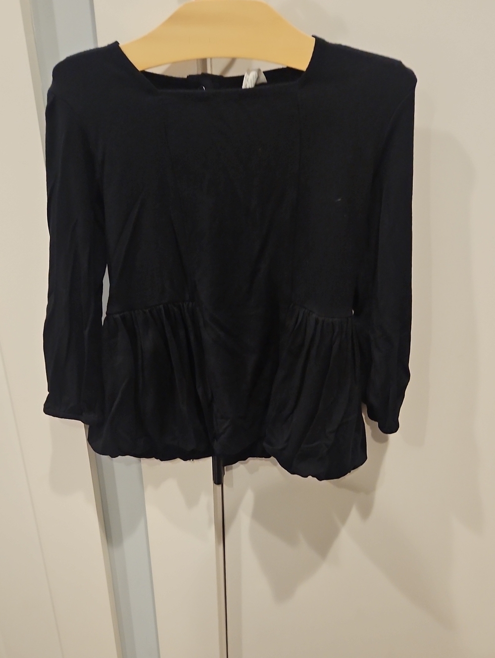 kate quinn Black Long-Sleeve Peplum Tunic
